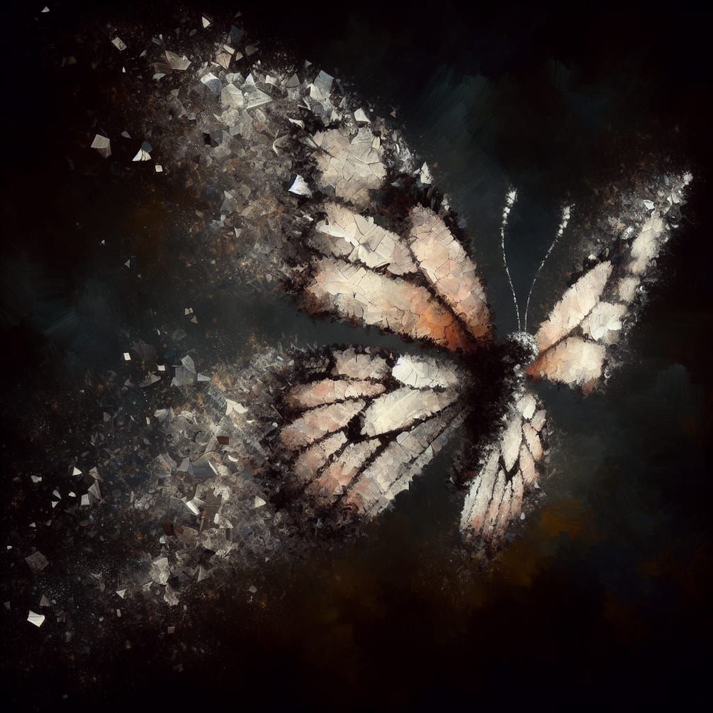 Surreal Butterfly of Disintegrated Particles in Digital Oil ...