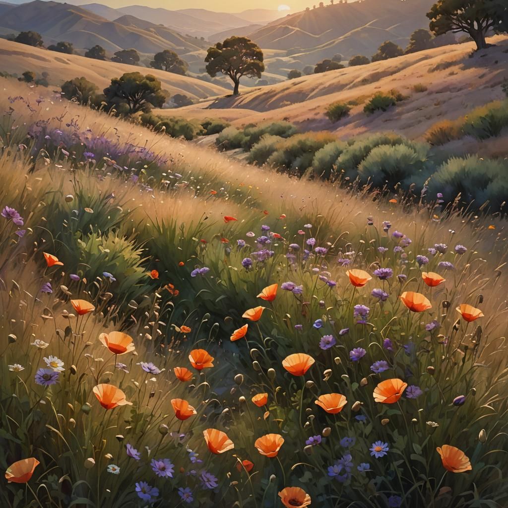 Luminous California Landscape in 19th Century Style