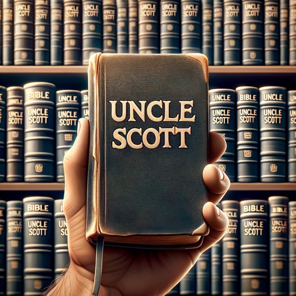 Books with Uncle Scott and a Bible