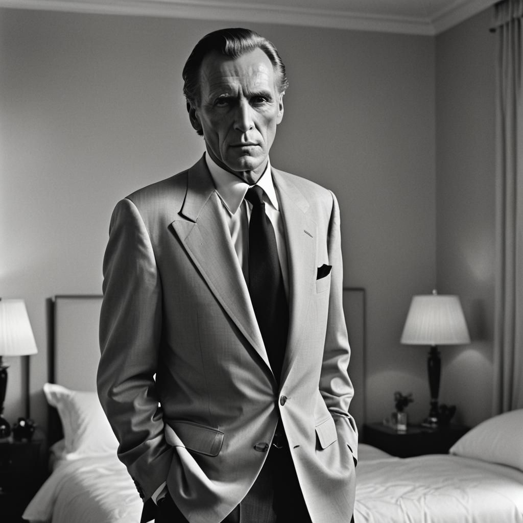 Peter Weller in Moody Black and White, Helmut Newton Style