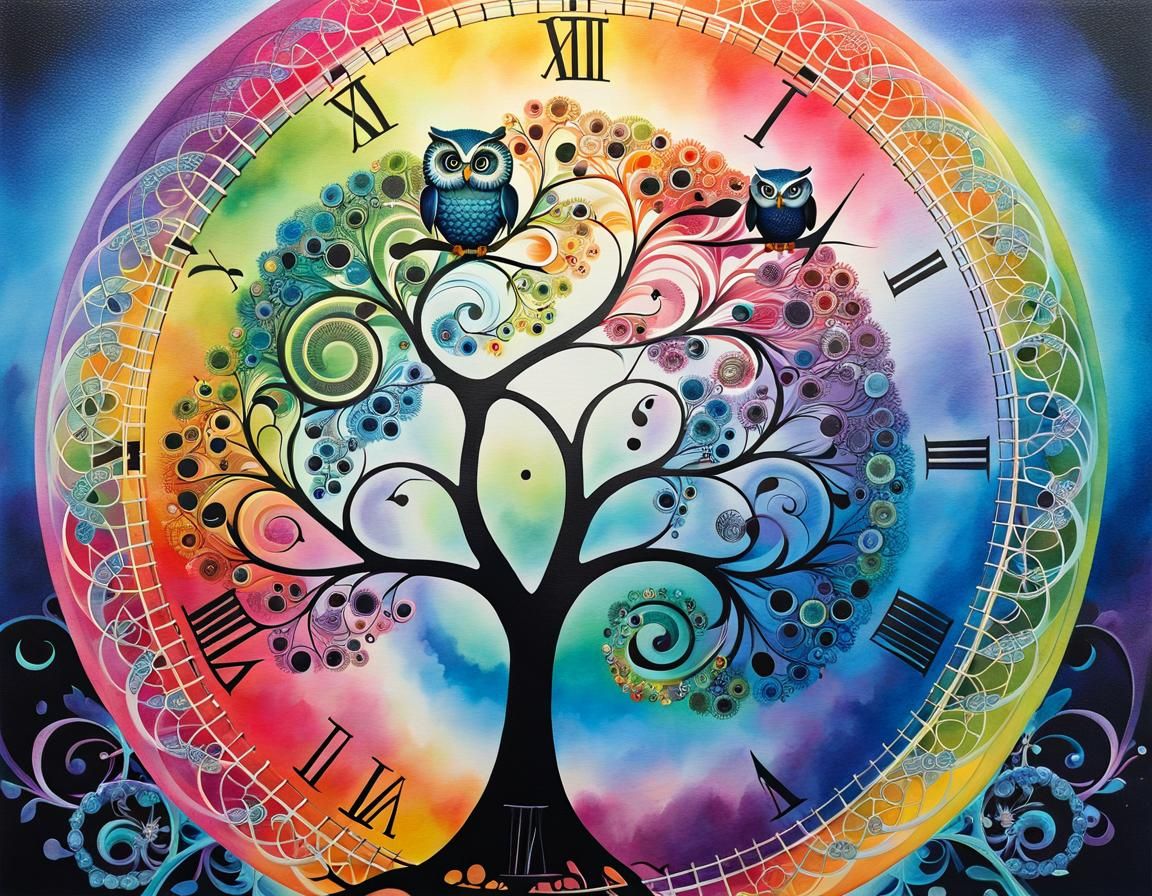 Ethereal Treble Clef Tree in Mixed Media