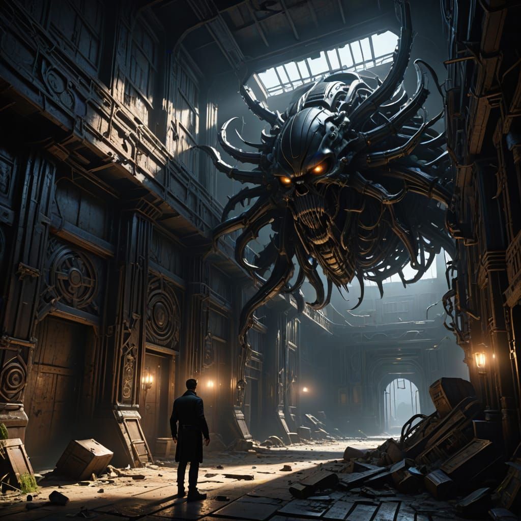 Biomechanical Portal in a Derelict Warehouse