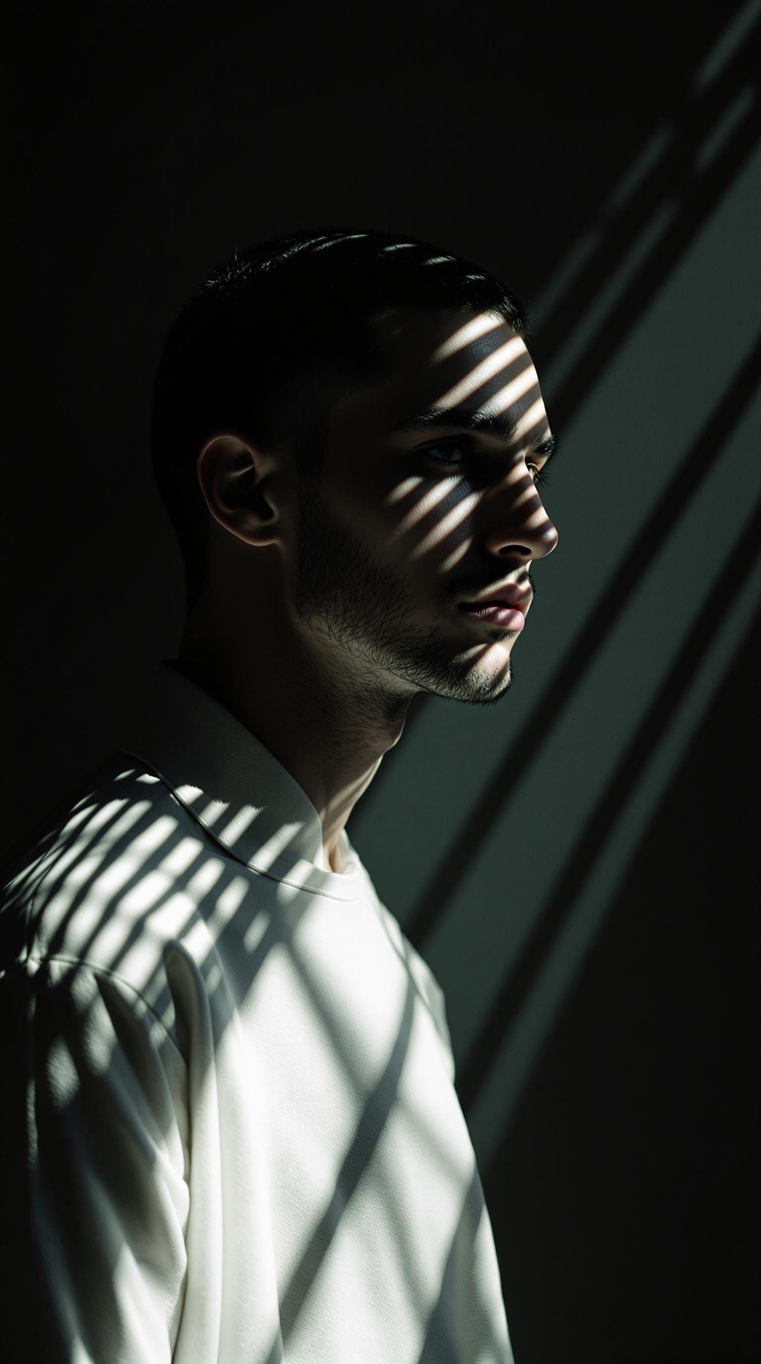 Contemplative Figure in Dramatic Light