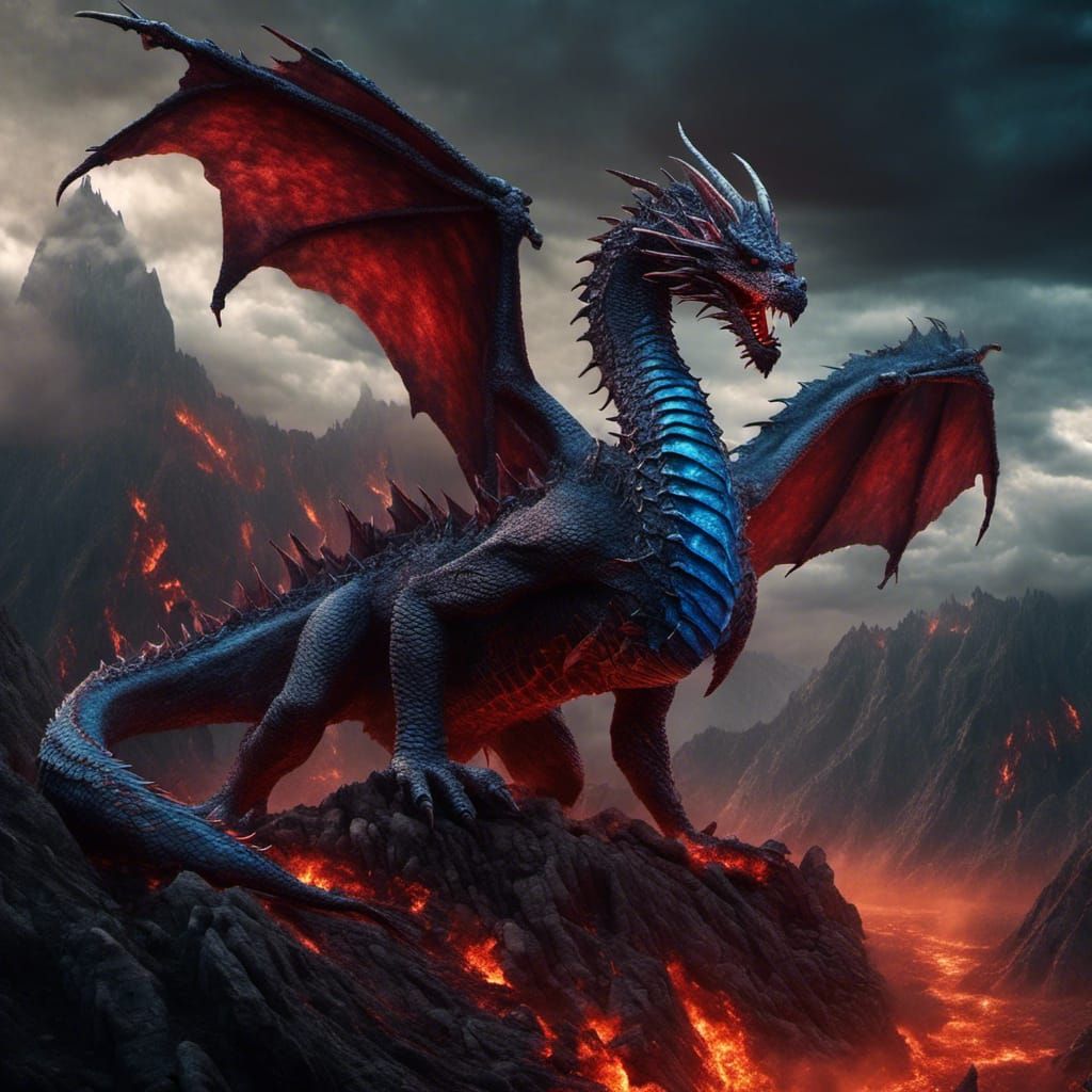 Mountain-Sized Dragon God in Hyperrealism