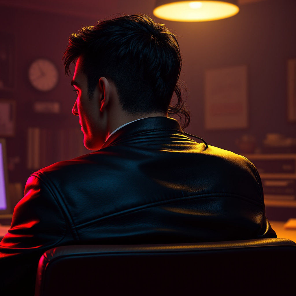 Sci-Fi Movie Poster: Woman in Leather Jacket