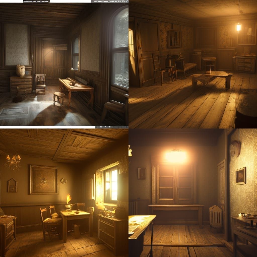 Exterior Haunted House in 3D Game Cinematic Style