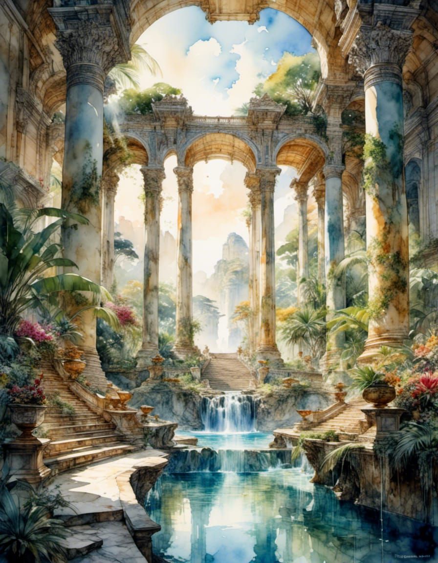 Interdimensional Portal Beckons in Watercolor Style