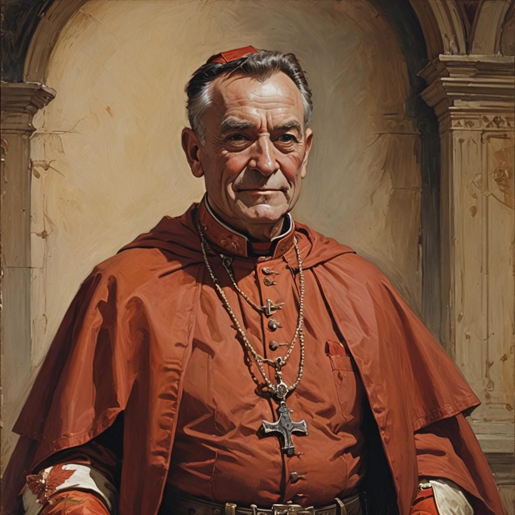 Victorian Era Cardinal Portrait in Frazetta Style