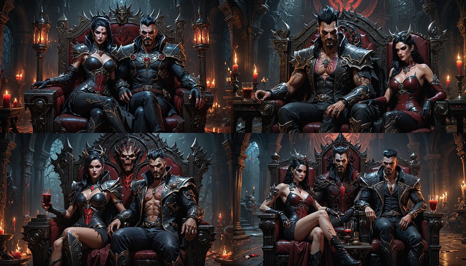 Cyborg Vampire Royals in Dark Fantasy Style