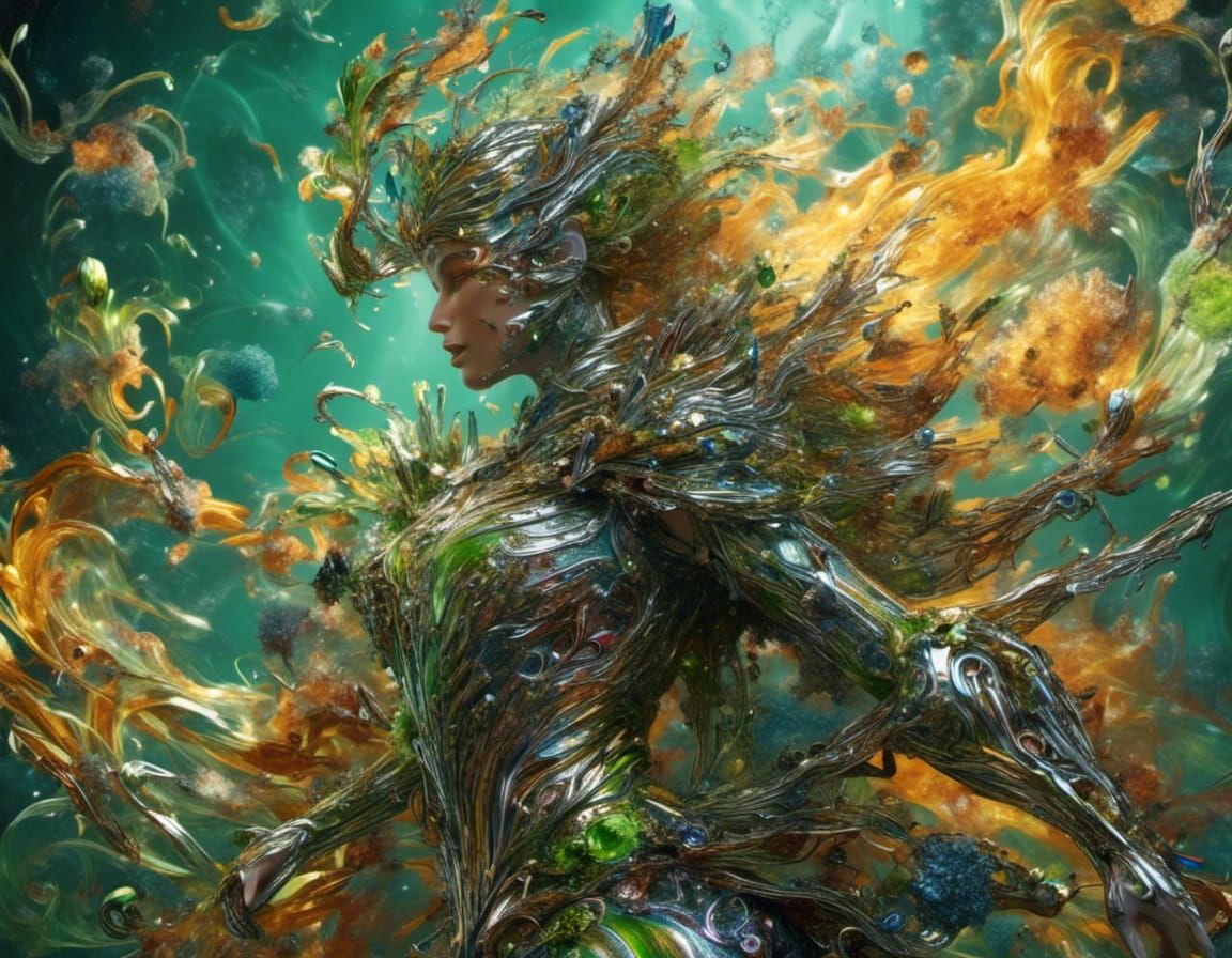 Warrior in Green Enamel Armor Prepares for Battle