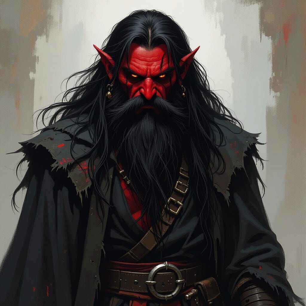 Gritty Hobgoblin Warchief in High Fantasy Style