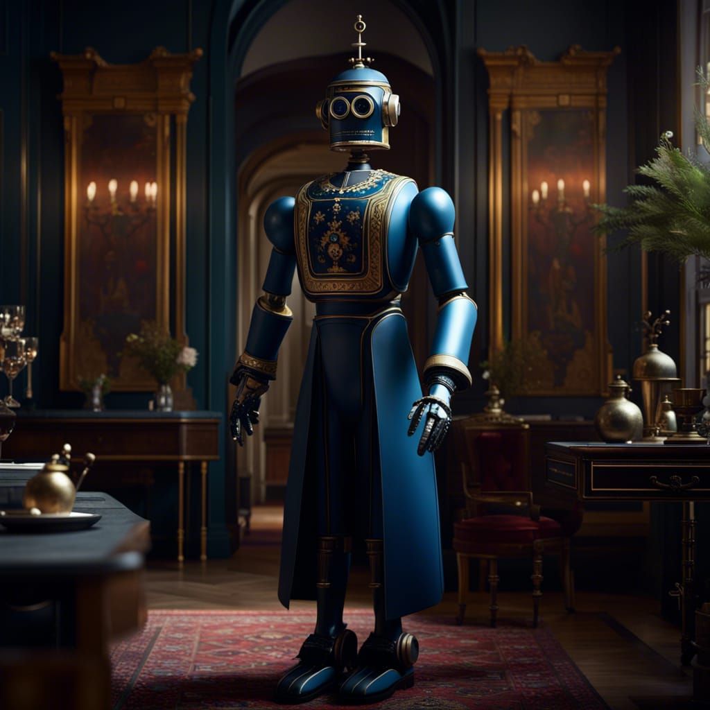 Robot Butler in Downton Abbey: Detailed Matte Painting