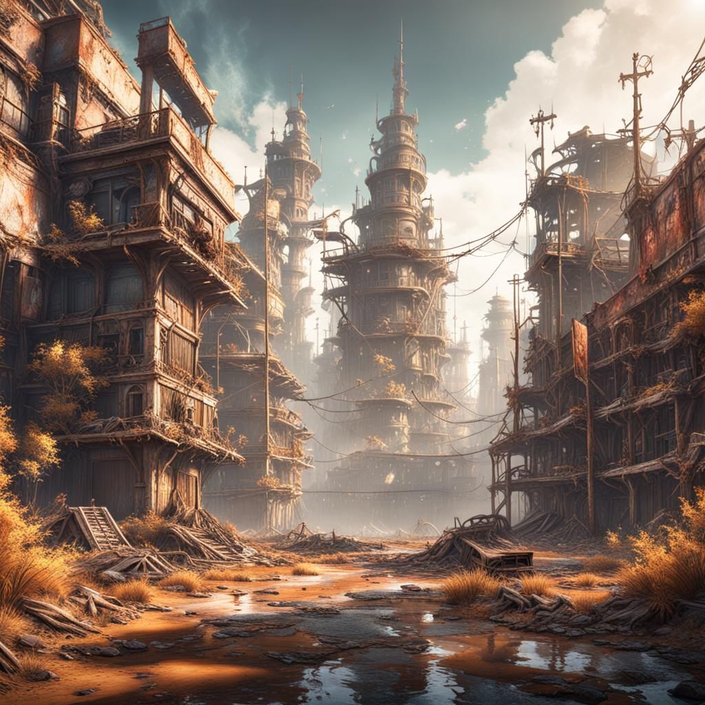 Post-Apocalyptic Wonderland in Detailed Matte Painting