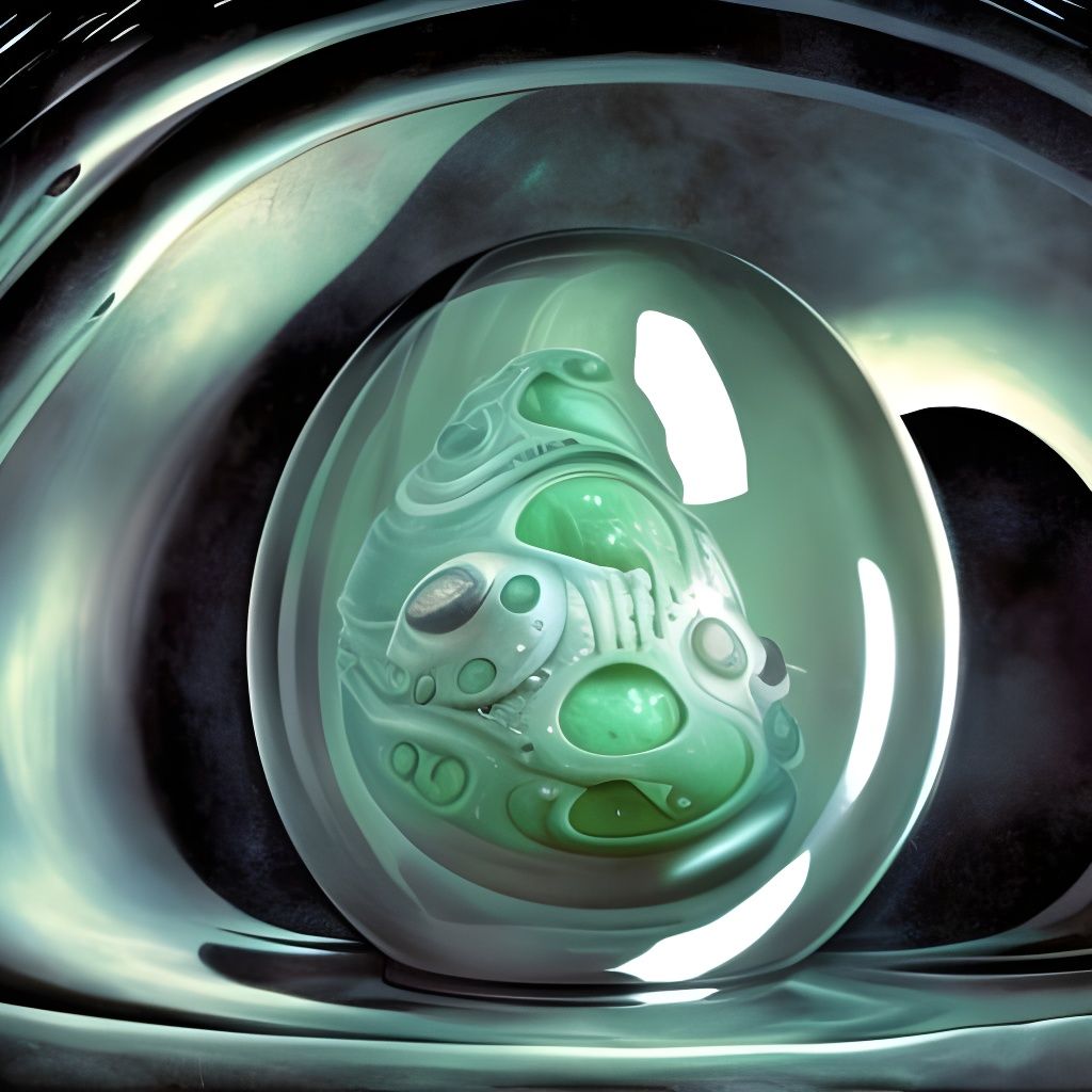 Glistening Alien Eggs Hatching in Slimy Pod