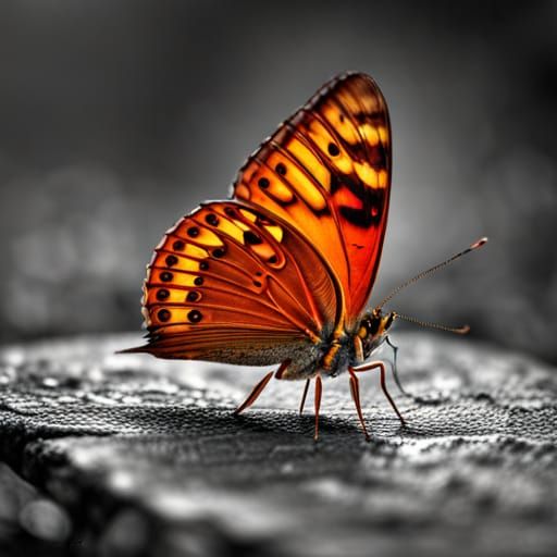 Hyperrealistic Fire Butterfly in Cinematic Style