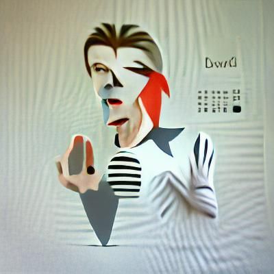 Minimalist David Bowie Mime Portrait