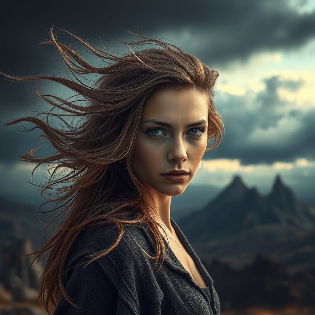 Ethereal Wild Spirit in Moody HDR Landscape