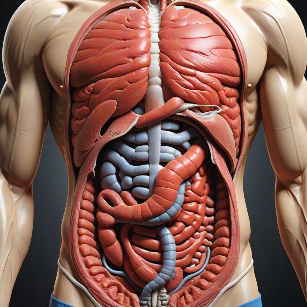 The surface area of the stomach is relatively small compared to the intestines. It is estimated to be about 2 square met...