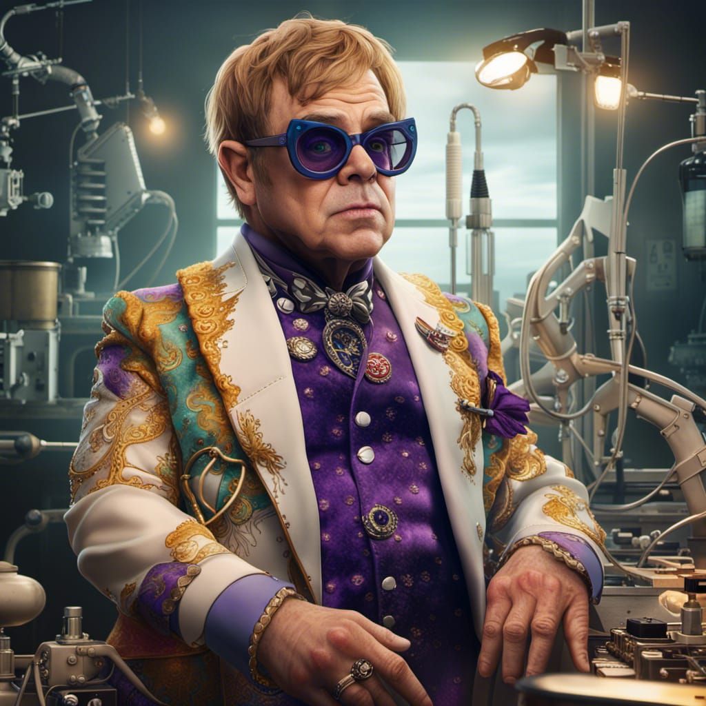 Elton John as Surgeon: Detailed Digital Portrait