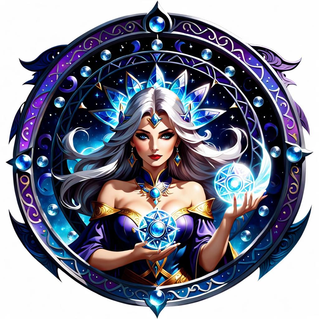 Sorceress's Vision: A Surreal Watercolor Collage