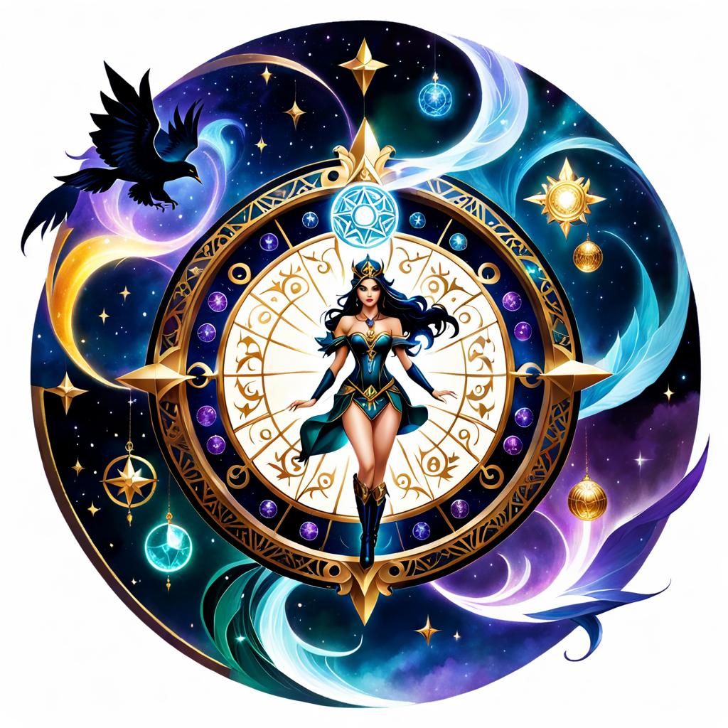 Sorceress Vision of World's Design, Surrealist Collage