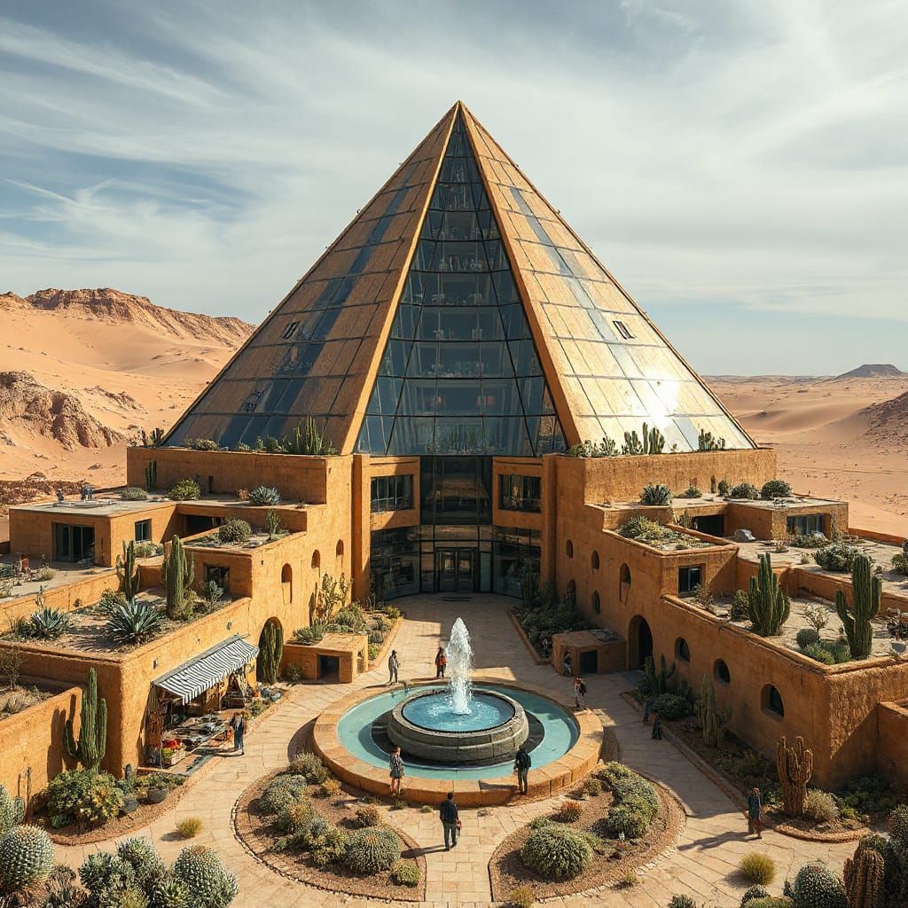 "Solarpunk Desert Arcology - The Sunbloom Citadel"