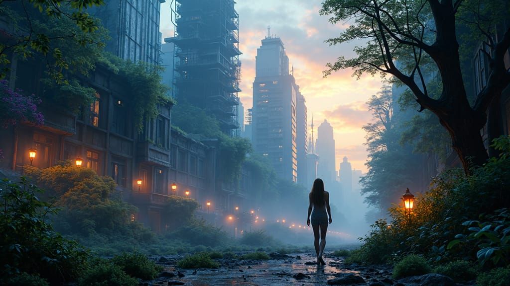 Ethereal Post-Apocalyptic City Reclaimed by Nature