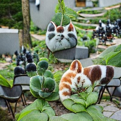 Surreal Cat Garden: Plants Shaped Like Felines