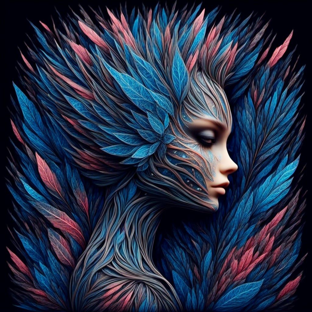 Colorful Zentangle of Love on Dark Background