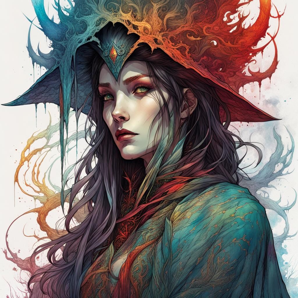 Dual Witch in Demonic and Celestial Style