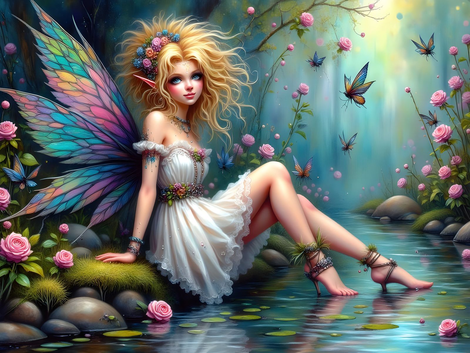 Beautiful Norse Goddess Portrait in Fairy Punk Style