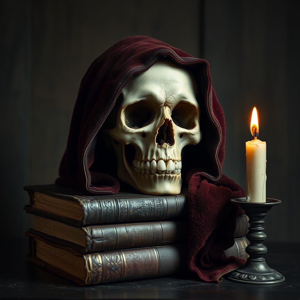 Mystical Skull in Dark Surrealist Style