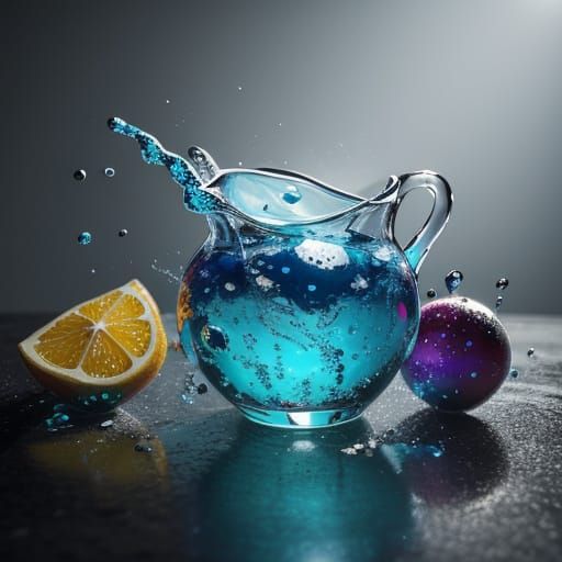 Hyperrealistic Melting Objects in Splash Art Style