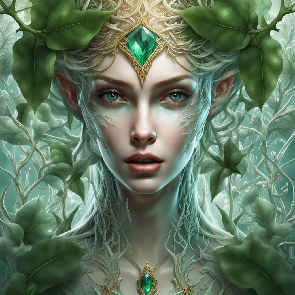 Ethereal Glass Elf in Enchanted Forest
