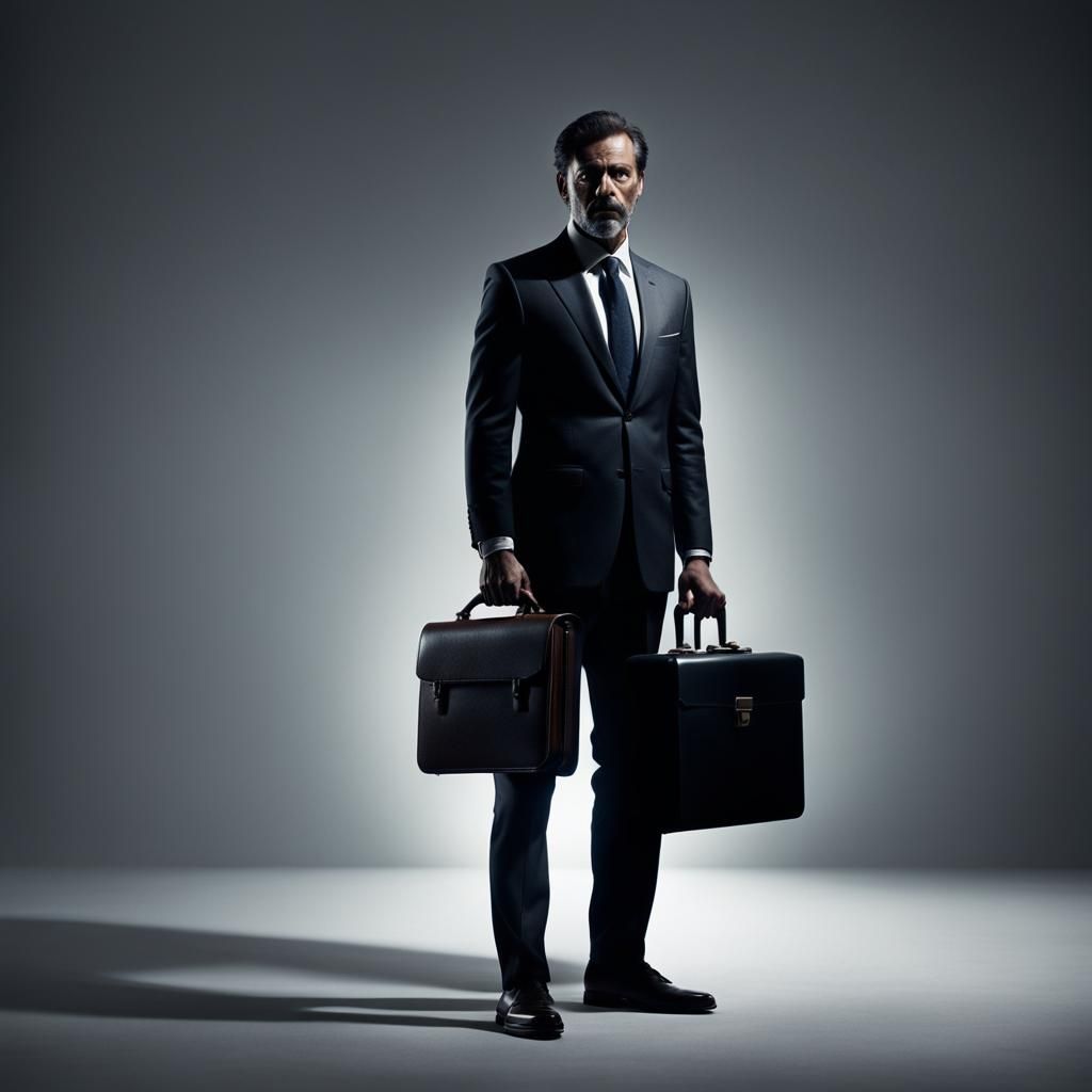 Cinematic Portrait: Businessman and Shadow