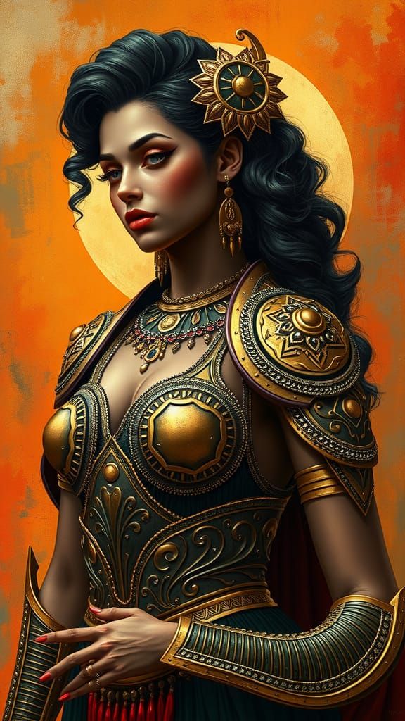 Bronze Goddess in Fauvist Art Style