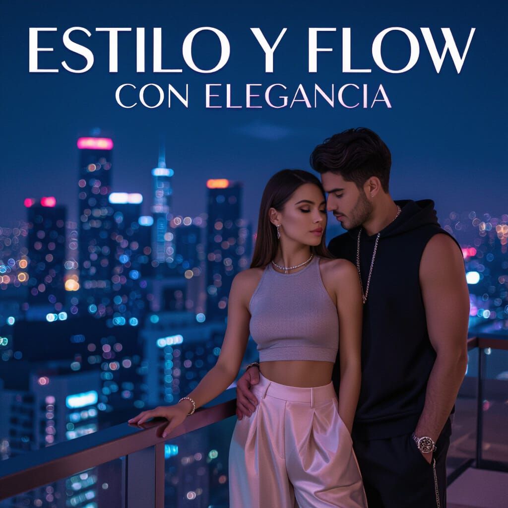 Romantic Couple on Penthouse Balcony Album Cover