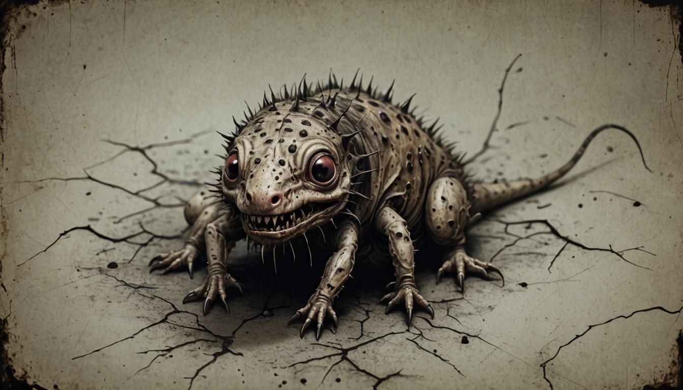 Creepy Scarred Animal in Horror Style