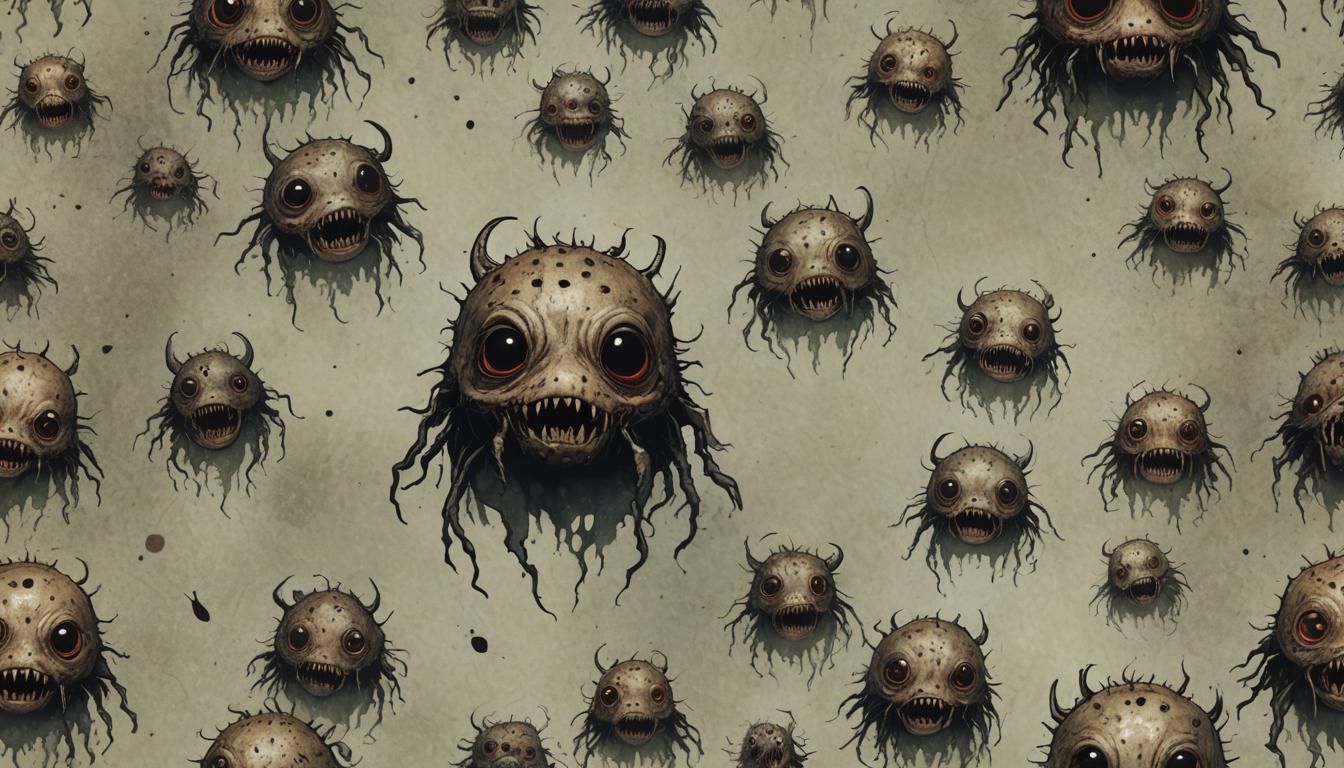 Creepy Scarred Creature in Horror Style