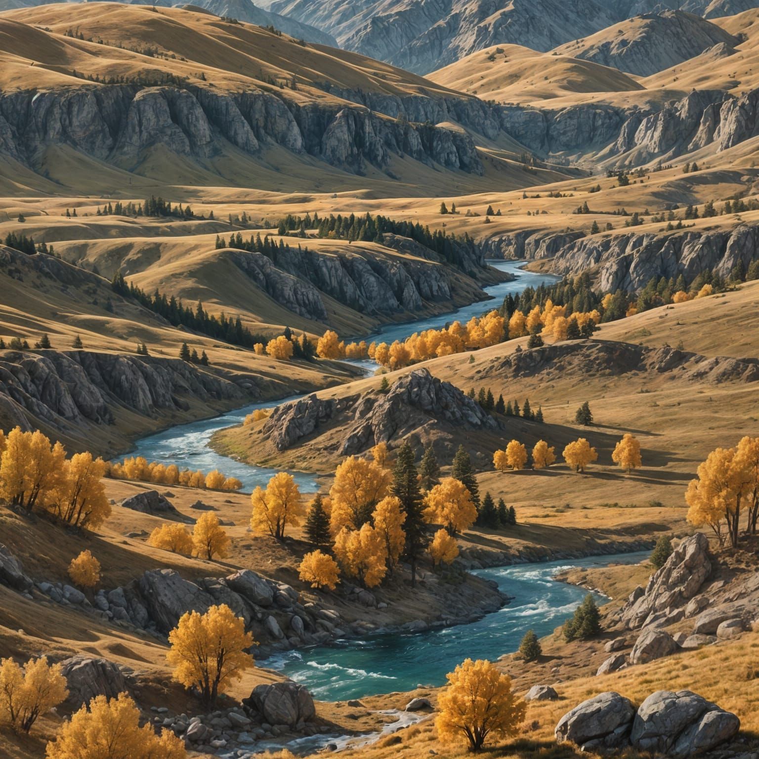 Wyoming Landscape in September: Fantasy Concept Art