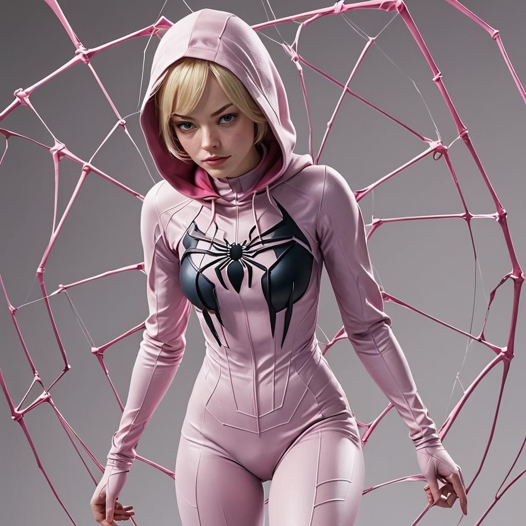 Spider-Gwen in Anime Key Visual Style