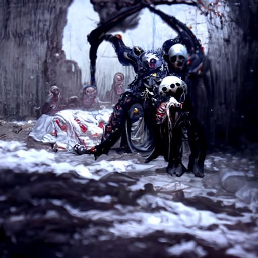 Horrific Jester in Mortuary: Gothic Horror Art