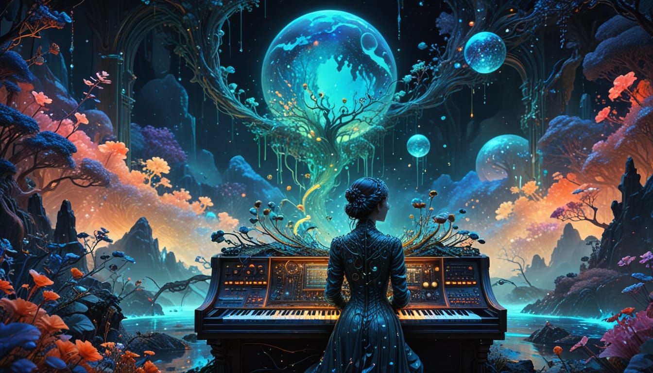 Ethereal Science Fiction Masterpiece with Androgynous Musici...