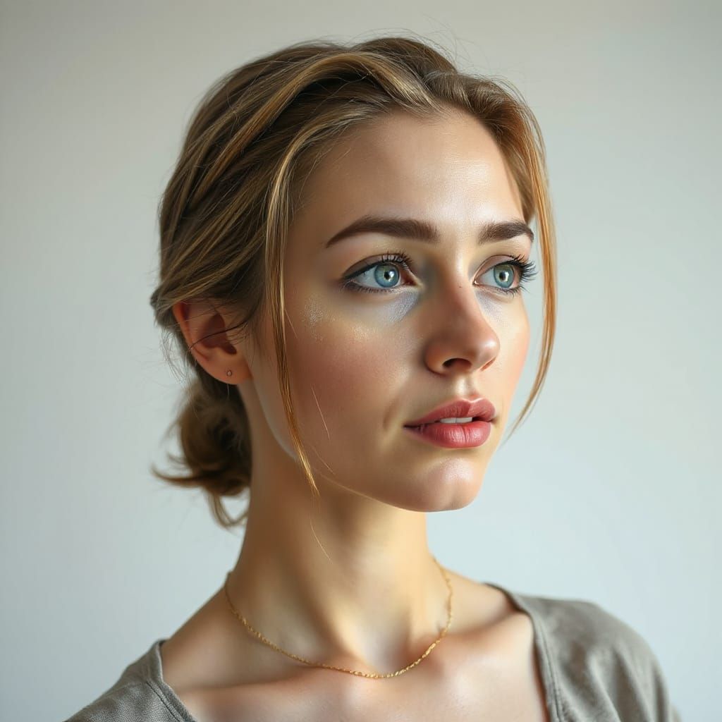 Elegant Woman with Flu, Expressive Portrait