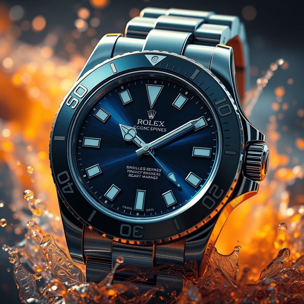 Luxurious Fantasy Rolex in Deep Blues and Silvers