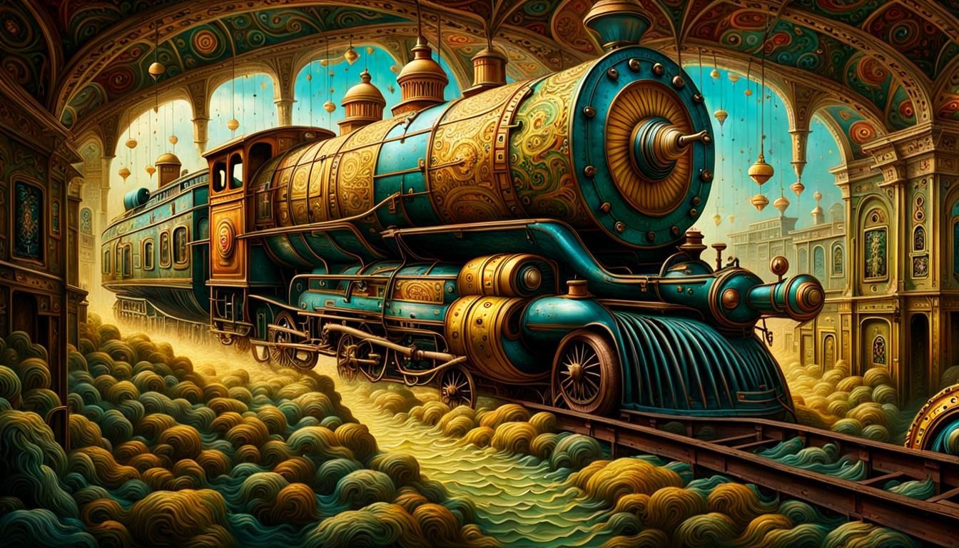 Abandoned 1920s Theme Park: Digital Illustration