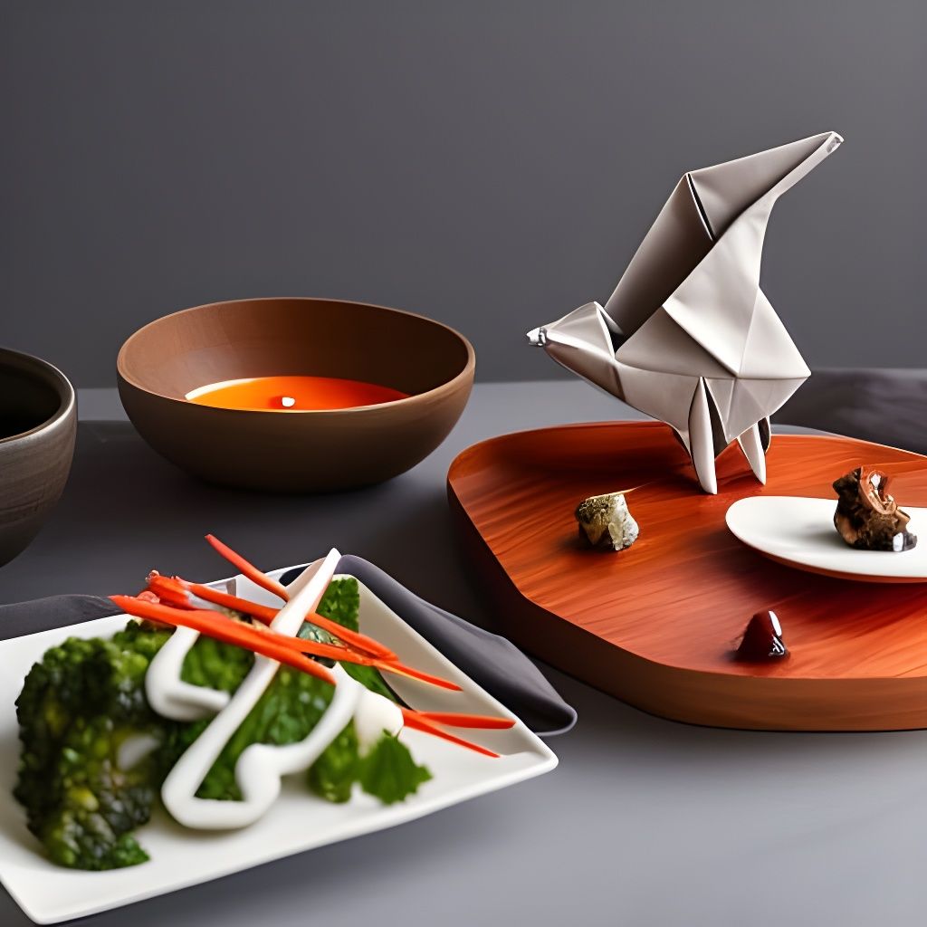 Origami Geese Food Photography with Candle