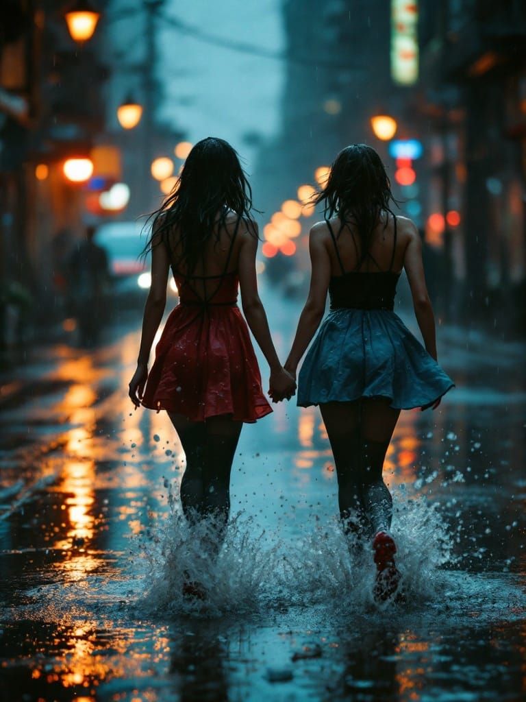 Rainy Day Fun in Cinematic Style