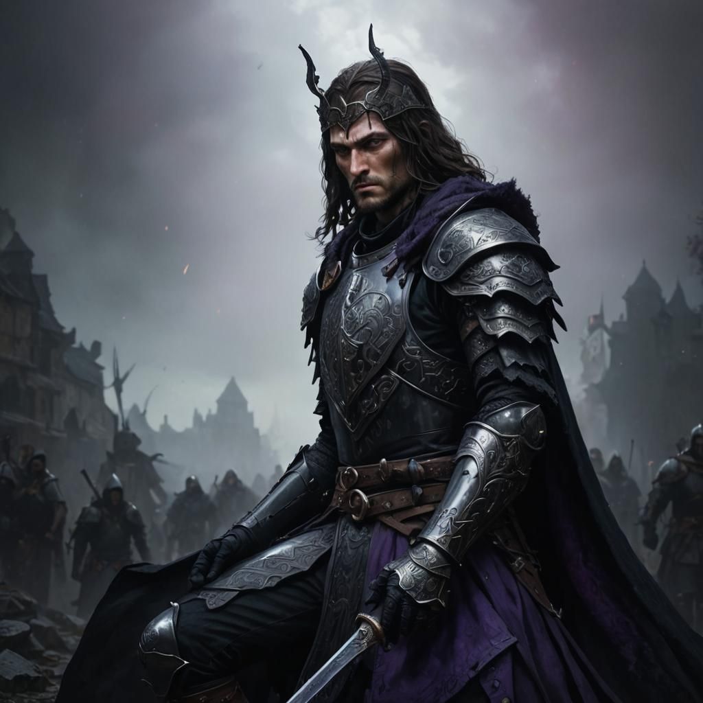 Slavic Knight in Dark Fantasy Armor