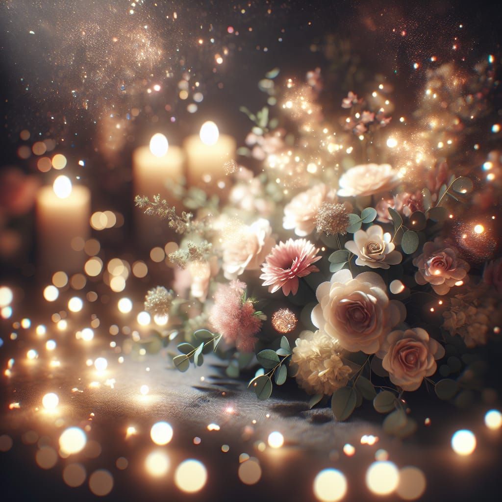 Ethereal Bouquet with Sparkling Lights for Birthday